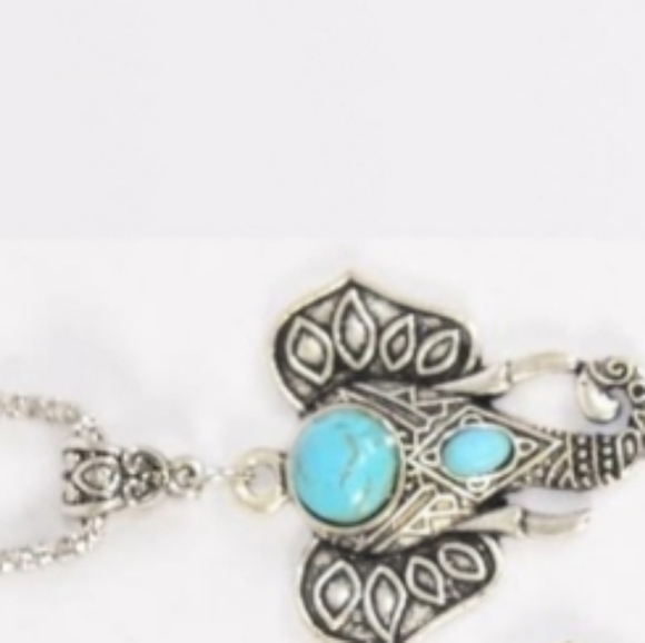 ELEPHANT Necklace Black Stone Pendant Vintage look Silver pl NEW i… - Picture 12 of 15